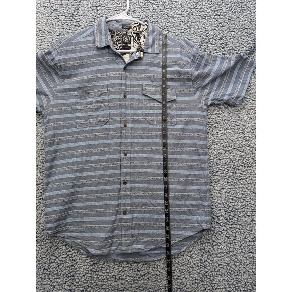 Volcom Linen Boho Button Up Shirt Mens LG Beach Travel Cali Hippie Surfer Skate - Picture 9 of 12